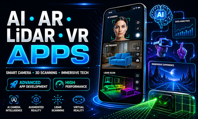 build ai camera app, ar app, lidar scanner app, lidar scanner app, vr app