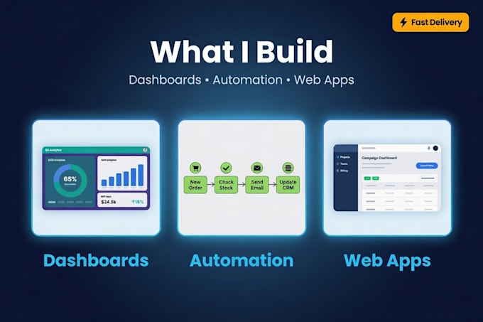 build a custom web app dashboard or automation system for you