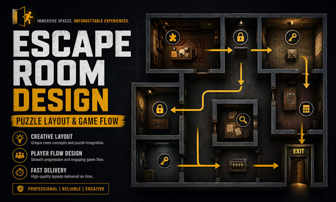 design escape room floor plan puzzle layout