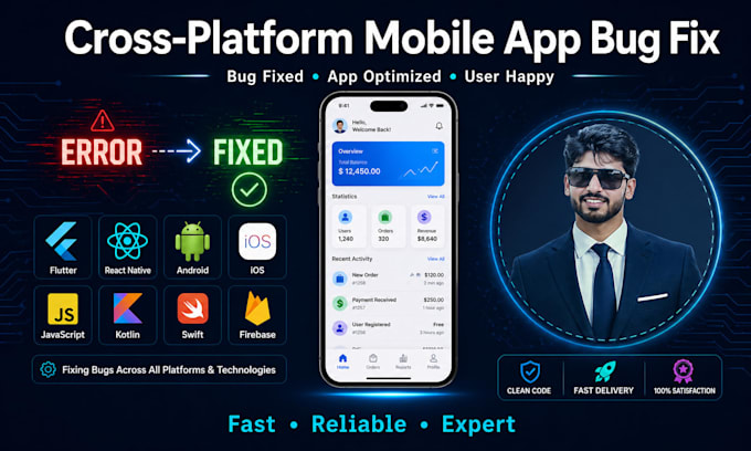 flutter, react native, and mobile app bugs, errors, and crashes fast