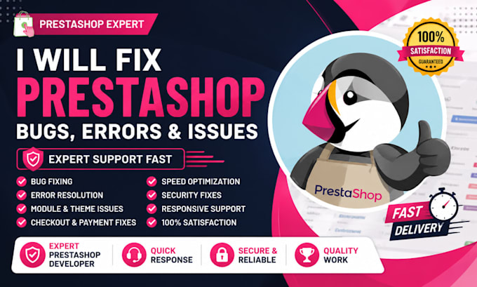 fix prestashop bugs, errors, issues, and provide expert prestashop support fast