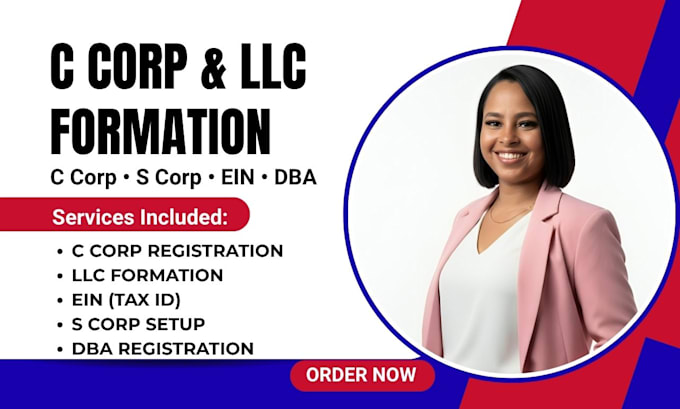 do USA c corp or s corp registration ein, dba filing, tax filing, llc conversion