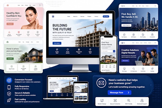 create a responsive HTML CSS landing page website