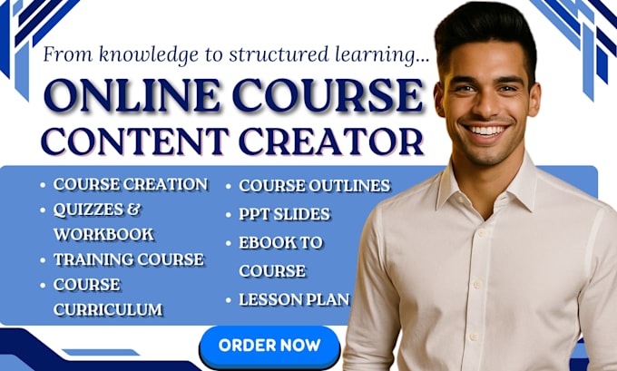 create online course content, course curriculum design, course development, quiz
