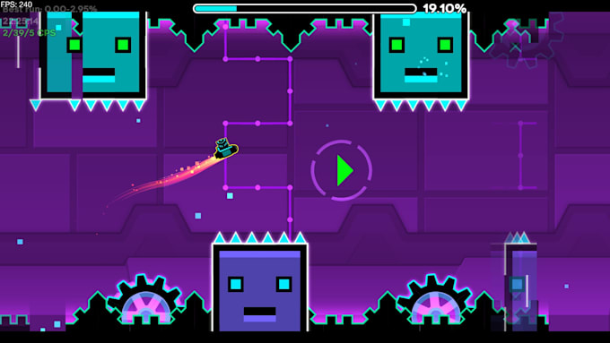 complete all the main levels in the geometry dash