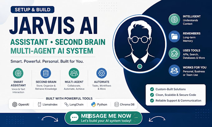 set up jarvis ai assistant agent, second brain, multi agent jarvis ai in coding