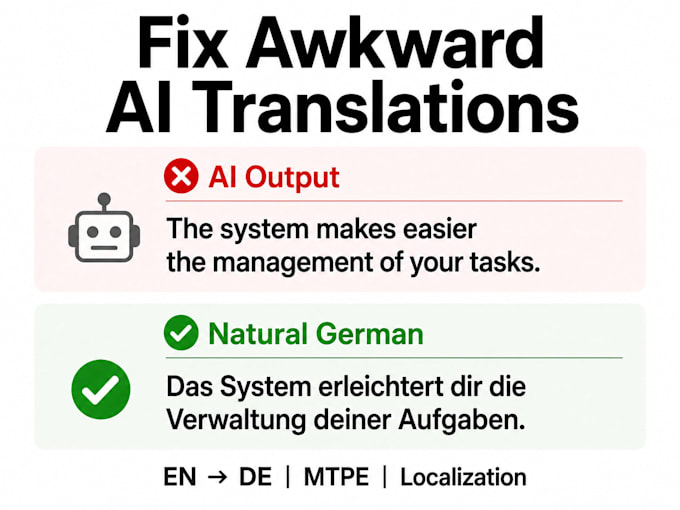 fix and humanize your ai translated german text