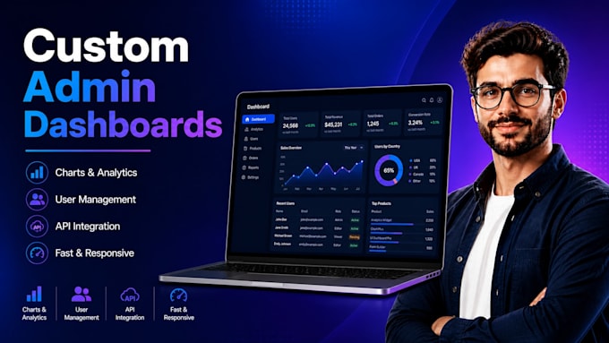 build react dashboards and admin panels with charts and apis