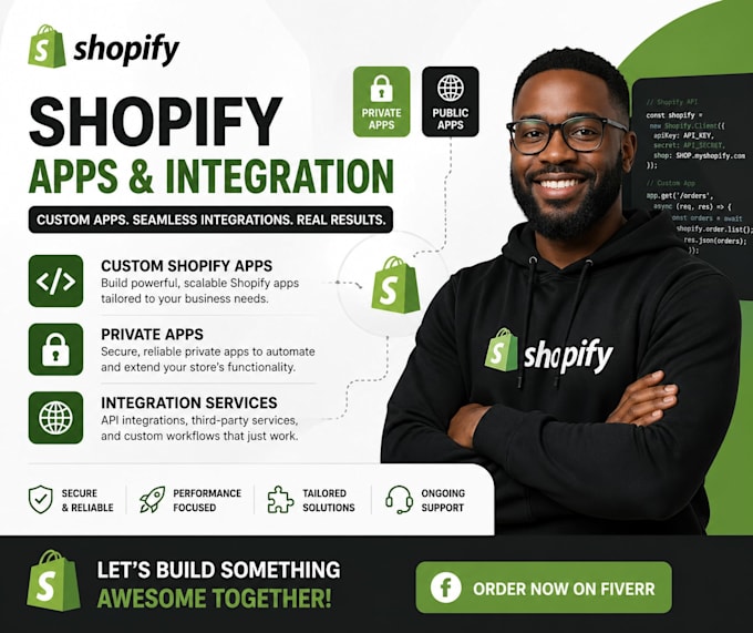 develop custom shopify private and public apps integration