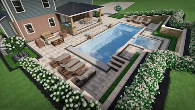 design your landscape, backyard, garden, patio with 3d rendering