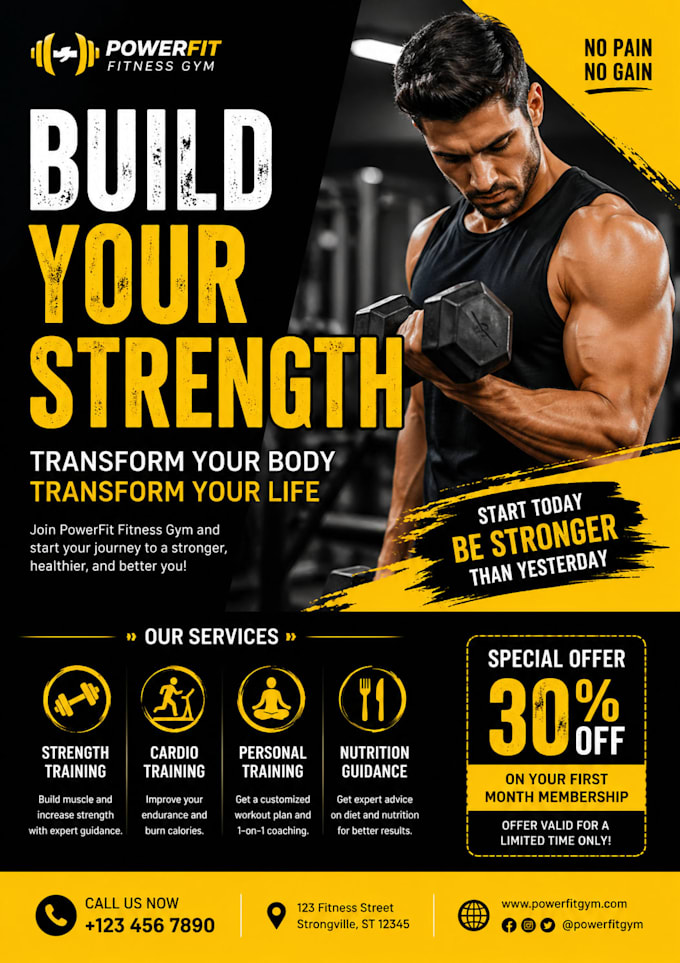 design a professional flyer for gym