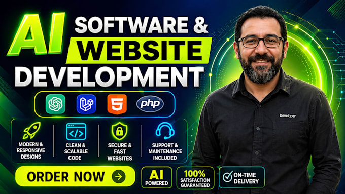 develop ai website, ai app chatbot saas, llm ai software as full stack developer