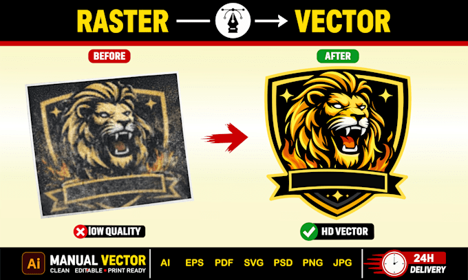 vectorize, redraw and trace your logo or image to vector