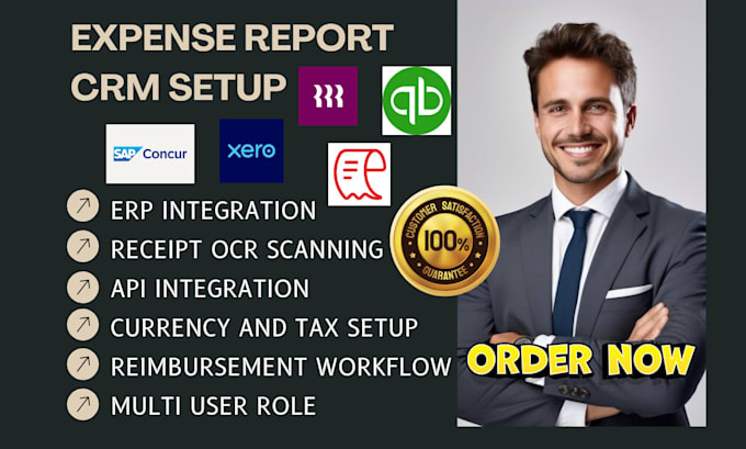 setup expense report crm zoho expense sapconcur freshbooks xero expensify webex