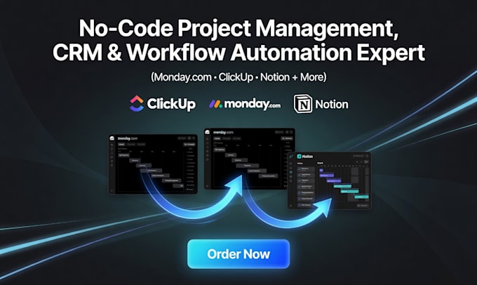 setup monday com clickup notion CRM workflow automation expert