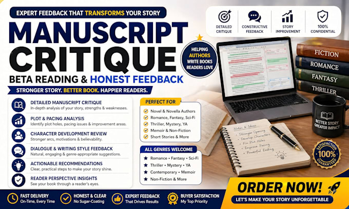 beta read and critique your manuscript with expert feedback