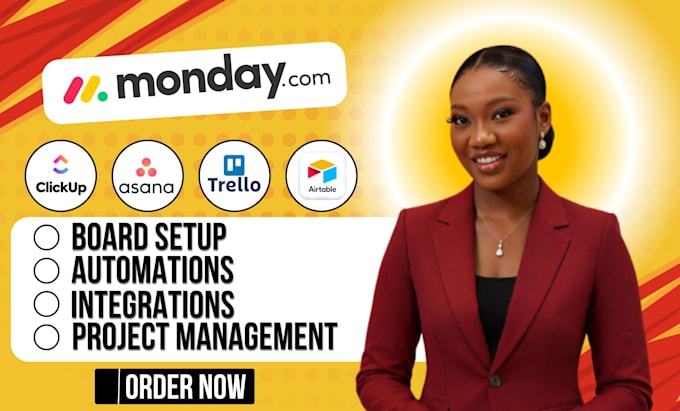 setup workflow project management in monday, asana, airtable, clickup, trello
