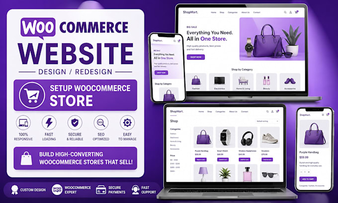 develop design wordpress woocomerce website ecommerce online store woocommerce