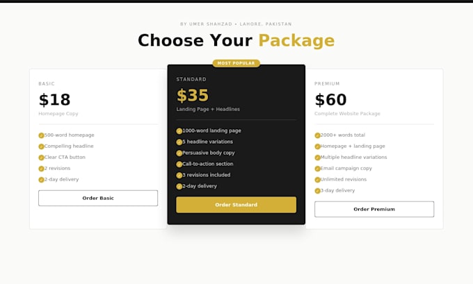 write compelling website copy and landing page content