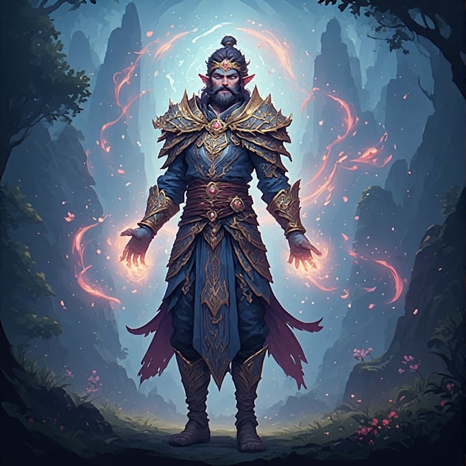 design a cute fantasy character art for you