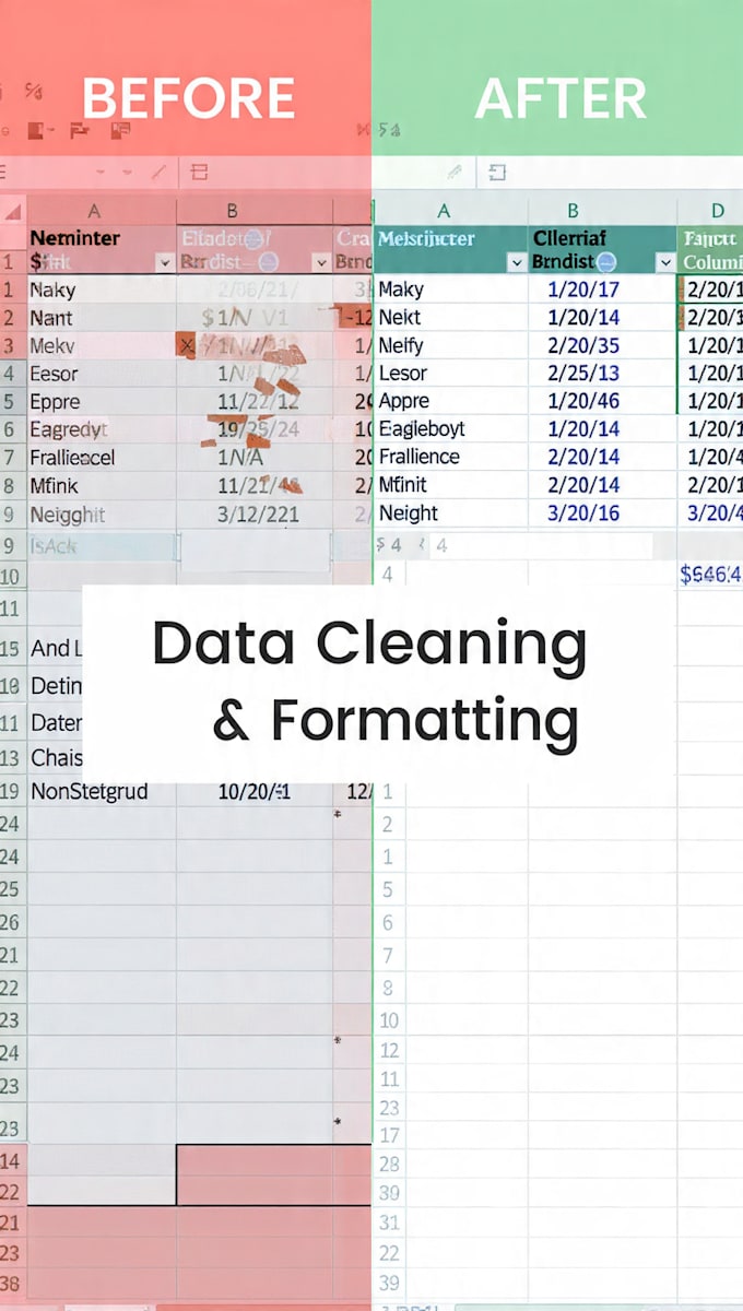 provide expert excel data cleaning and dashboards with in 24 hours