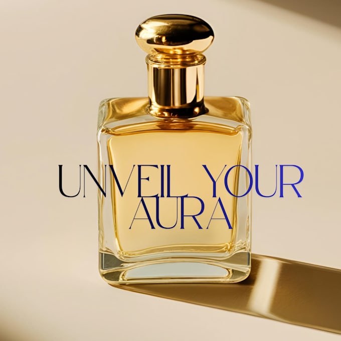 do high end perfume brand identity with 3d mockup