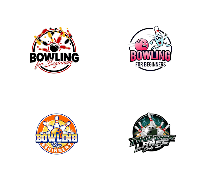 design awesome bowling logo with new concepts