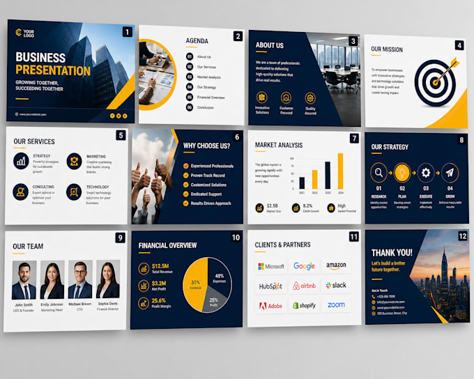 design modern professional powerpoint presentation slides