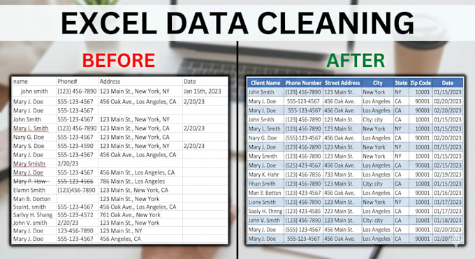 do professional excel data cleaning and data entry