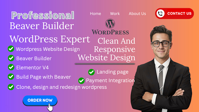 build, clone, redesign wordpress website with beaver builder, divi, elementor v4