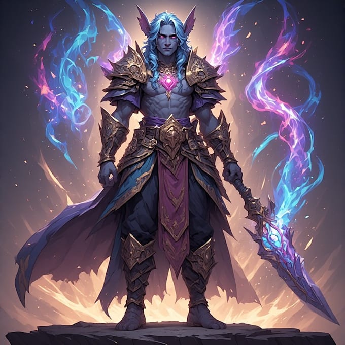 paint a character illustration in a fantasy world