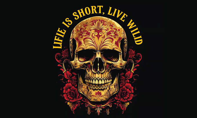 make high quality summer skull t shirt logo graphic design