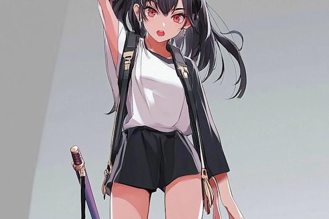 draw custom anime character with unique design