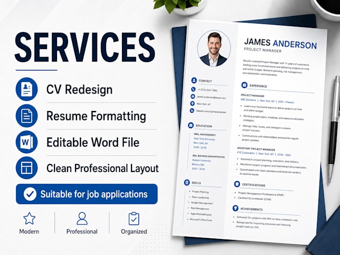 design and format a professional resume
