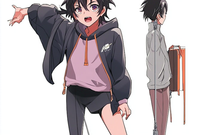 create authentic japanese anime style illustration