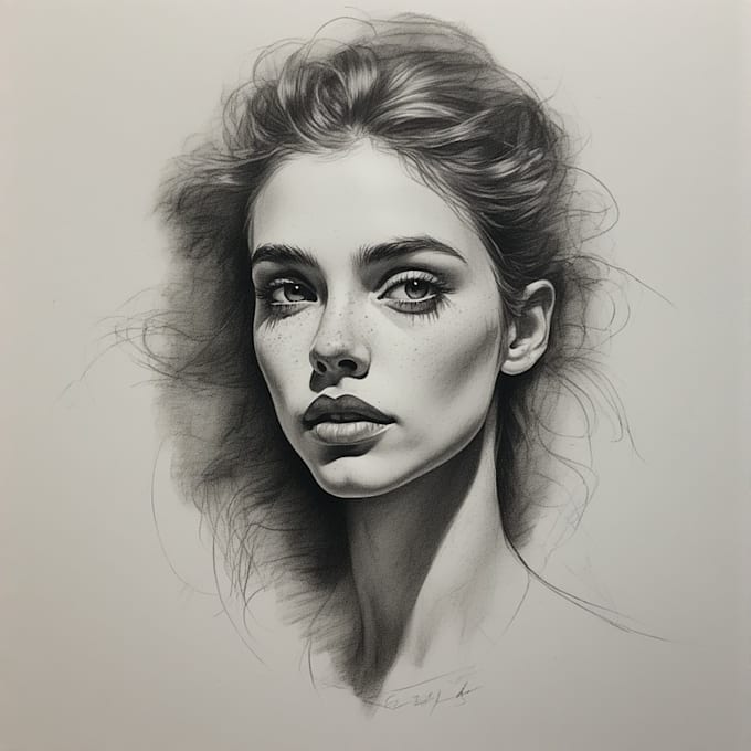 draw a detailed pencil or charcoal portrait