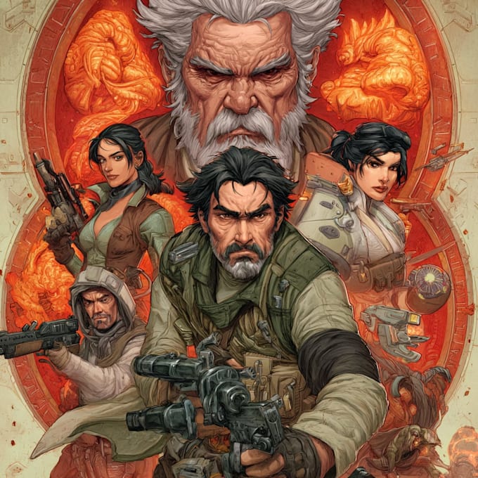 draw a cover art or comic cover art
