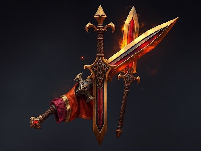 draw custom dnd weapons, magic items, and fantasy equipment