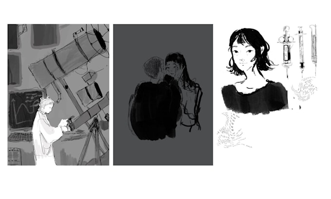 draw cinematic sketch illustration