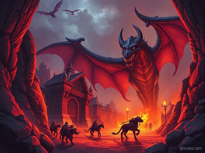 create warcraft fantasy dungeons and dragons illustration