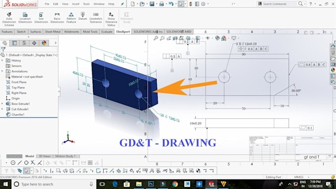 create production ready cnc manufacturing drawing with gd and t with tolerances