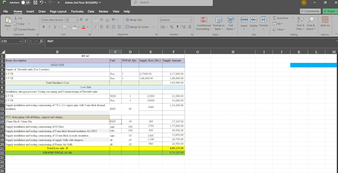 prepare accurate boq for your construction project