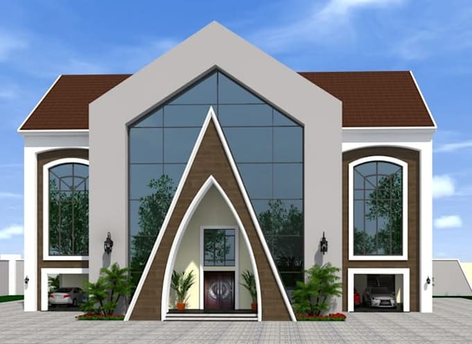 create church interior, exterior design, rendering, visualization and modeling