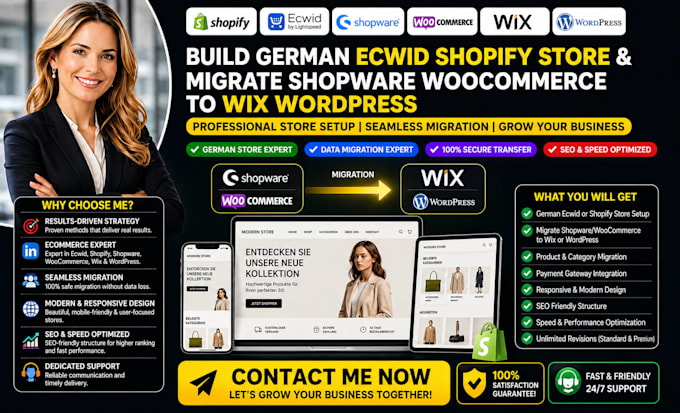 german shopify ecwid store and shopware migration woocommerce to wix wordpress