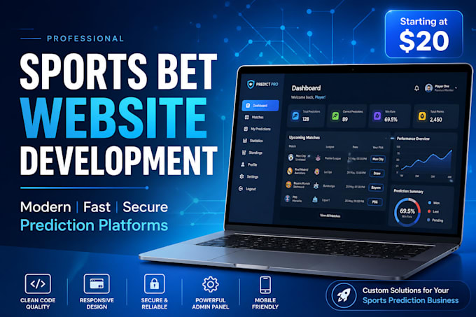 develop a sports bet website and prediction platform