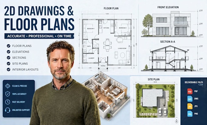 create detailed 2d floor plans and architectural drawings in autocad
