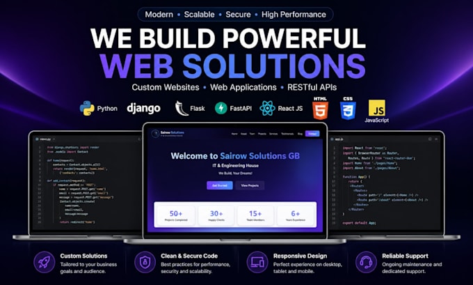 do full stack development with django python and react