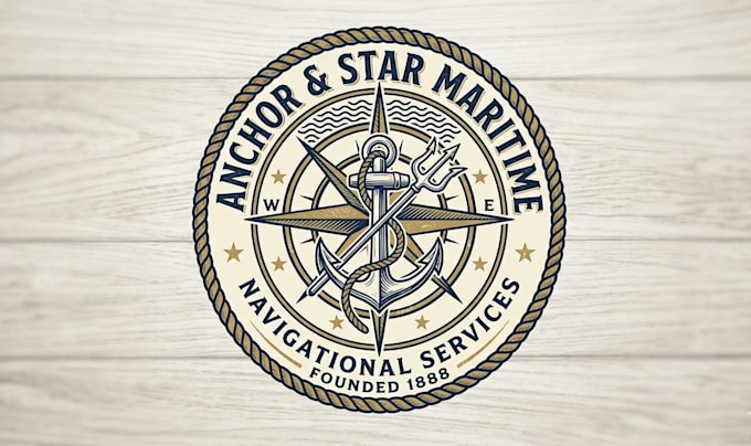 unique modern anchor, nautical logo t shirt design