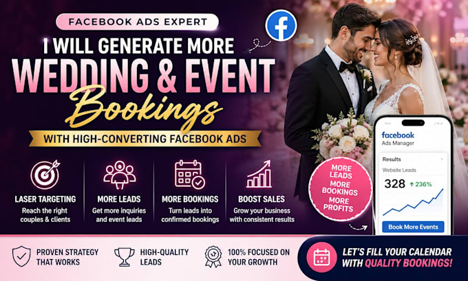 generate more wedding and event bookings with facebook ads