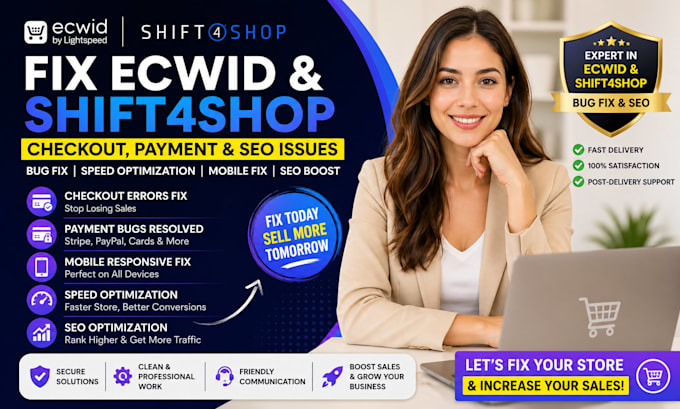 fix ecwid shift4shop checkout errors payment bugs mobile issues SEO problems